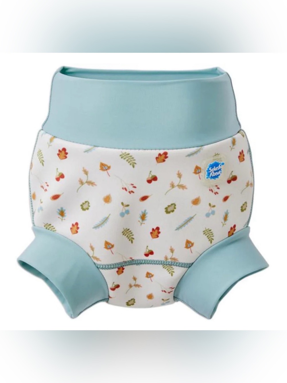 Splash About Kids' Swim Diaper Cover in Pale Blue with Autumn Print, 6-12 Mos